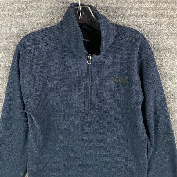 The North Face 1/4 Zip Pullover Men's Small Blue Fleece 100% Polyester - Picture 6 of 9